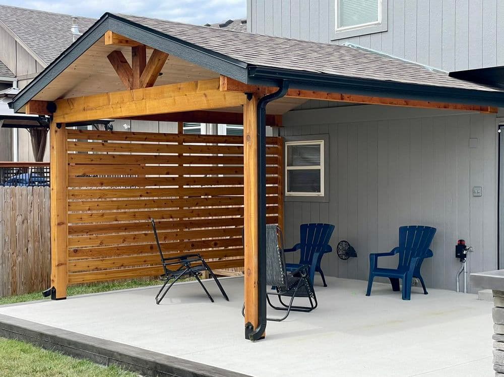 Gallery photos for Elegant Outdoor Living Space Featuring Concrete Patio and Pergola in Olathe: Image #1