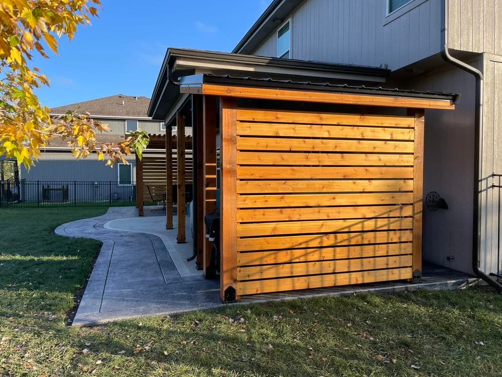 Gallery photos for Stamped Concrete Patio with Stylish Pergola and Grill Station in Kansas City: Image #3