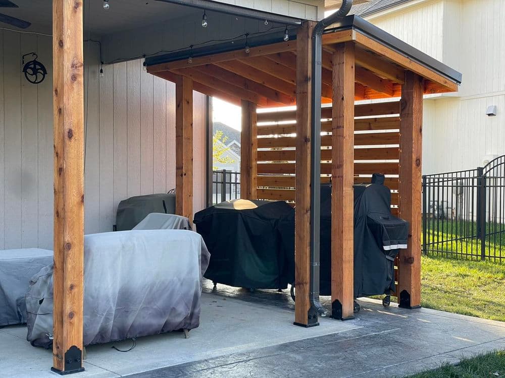 Gallery photos for Stamped Concrete Patio with Stylish Pergola and Grill Station in Kansas City: Image #4