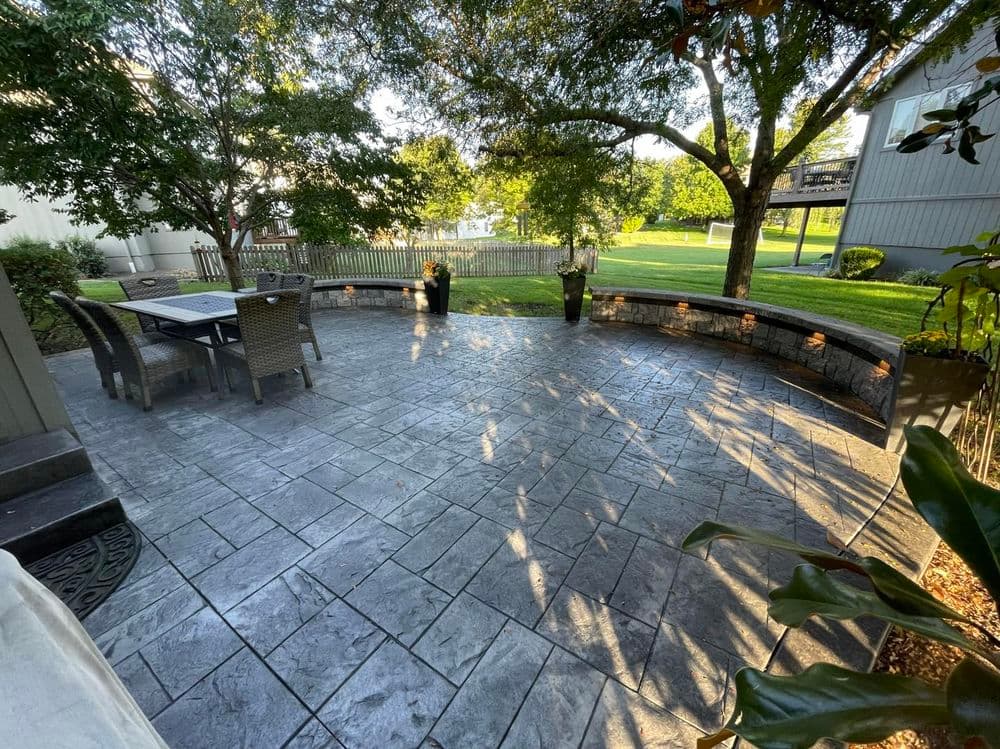 Gallery photos for Stamped Patio with Seating Wall in Lee's Summit: Image #1